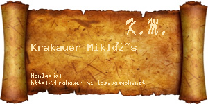 Krakauer Miklós névjegykártya